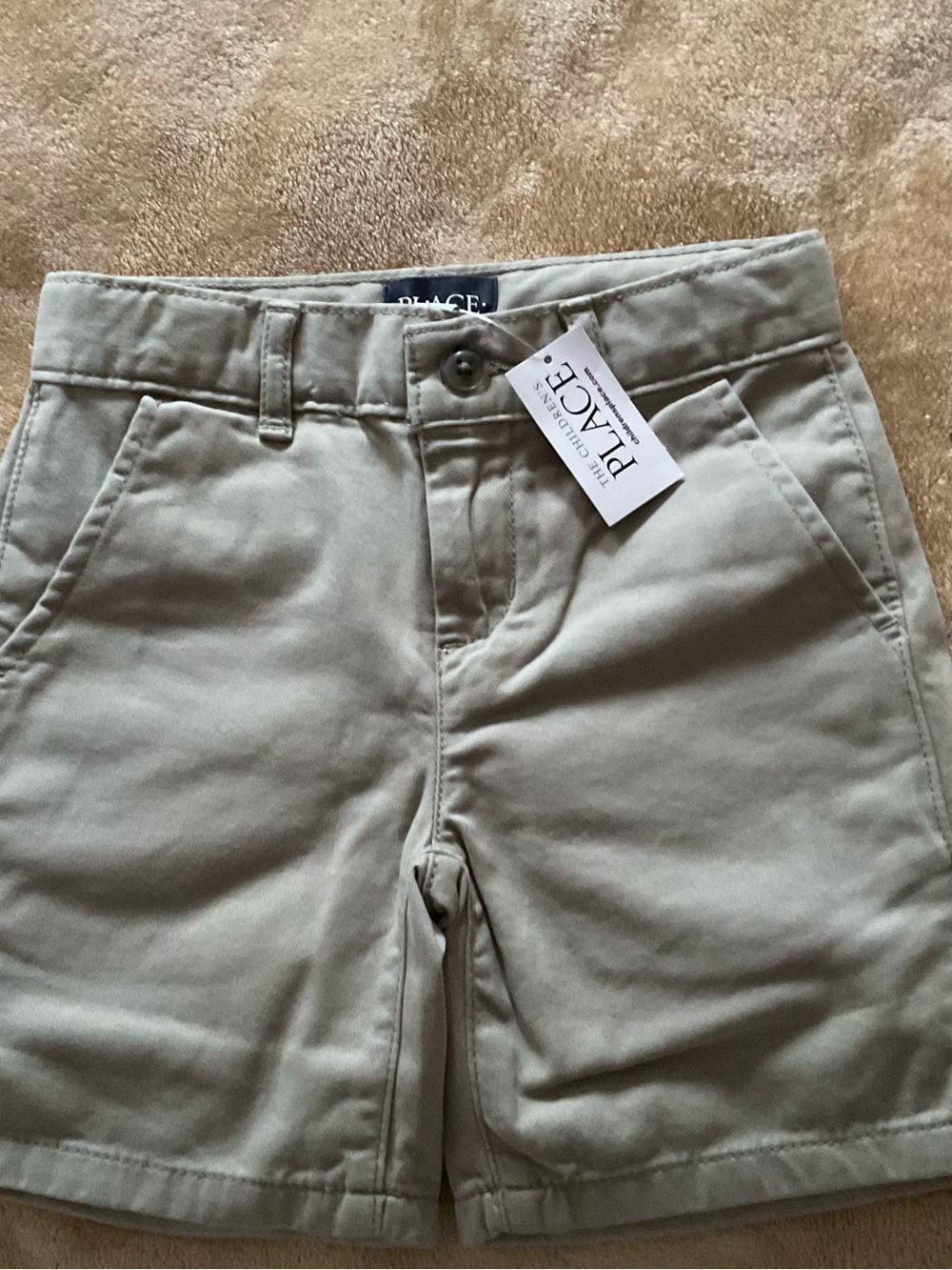 🆕 The Children's Place Boys' Khaki Shorts - Pigeon Gray 🆒